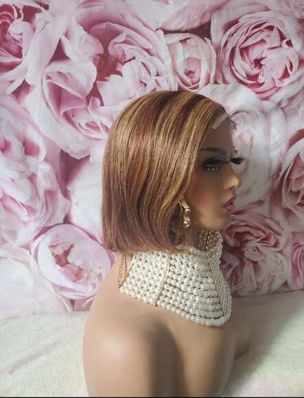 100% highlighted human hair bob wig